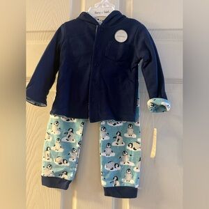 Charming Penguin Pajama Set for babies - Navy and Light Blue